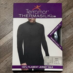 Terramar Thermasilk Men's Black Crew Base Layer Top S481